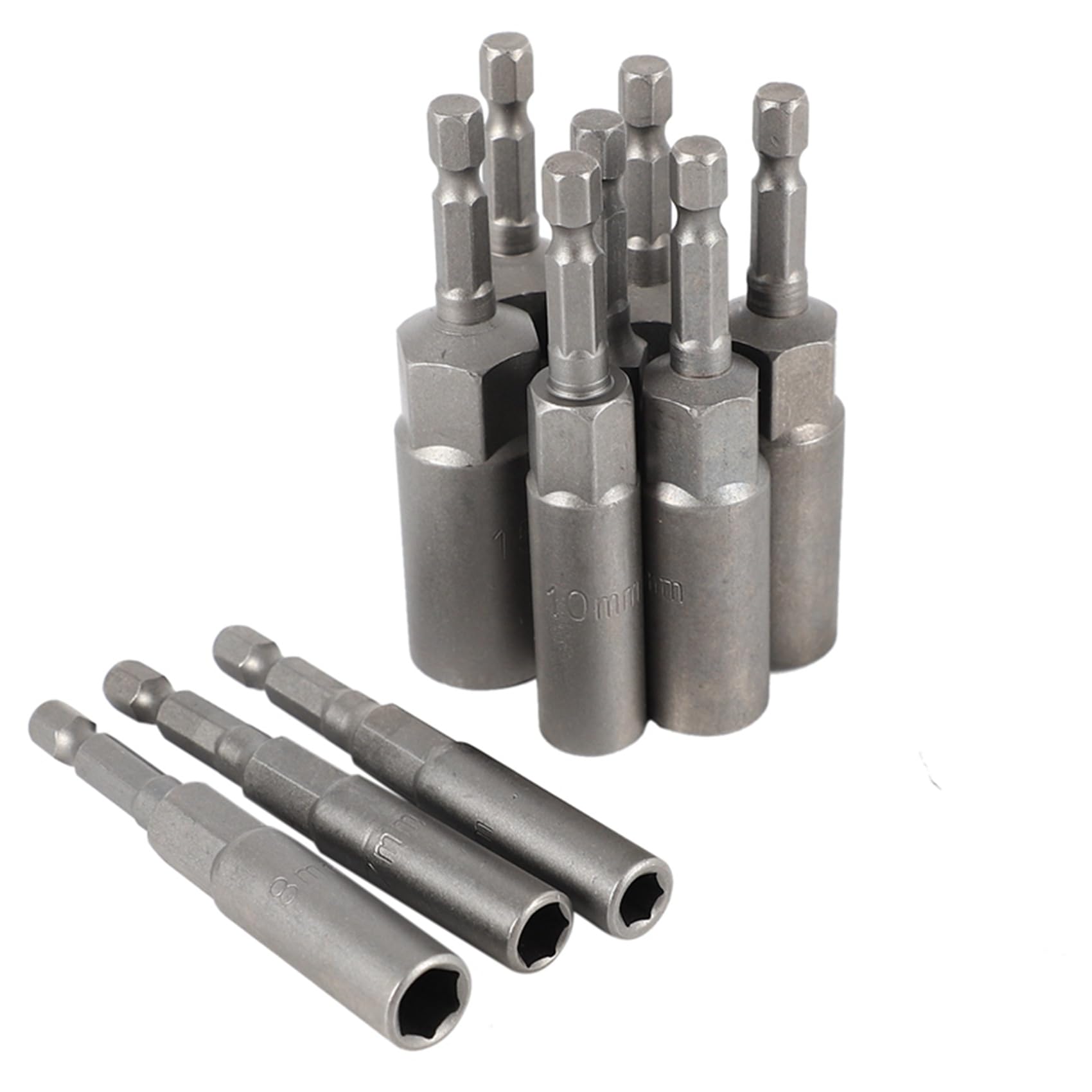 Lot de 30 douilles hexagonales de 6,35 mm - Longue et profonde - 1,27 cm - Pour perceuse à percussion