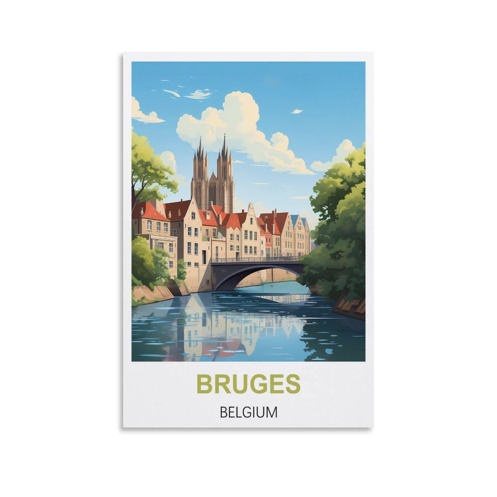 Vintage Metal Tin Sign for Cafe Bruges Belgium,Funny Vintage Metal Sign Plaqu Poster Wall Art Pub Bar Kitchen Garden Bathroom Home Decor 30x40cm