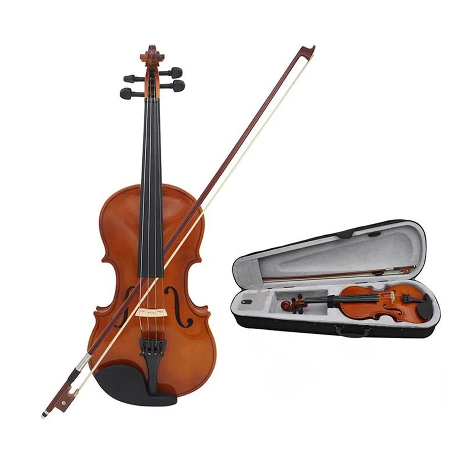 Violino Acustico 1/8 In Legno Massello Con Custodia Portatile Archetto Strumento Musicale Per Principianti Violino(1/2)