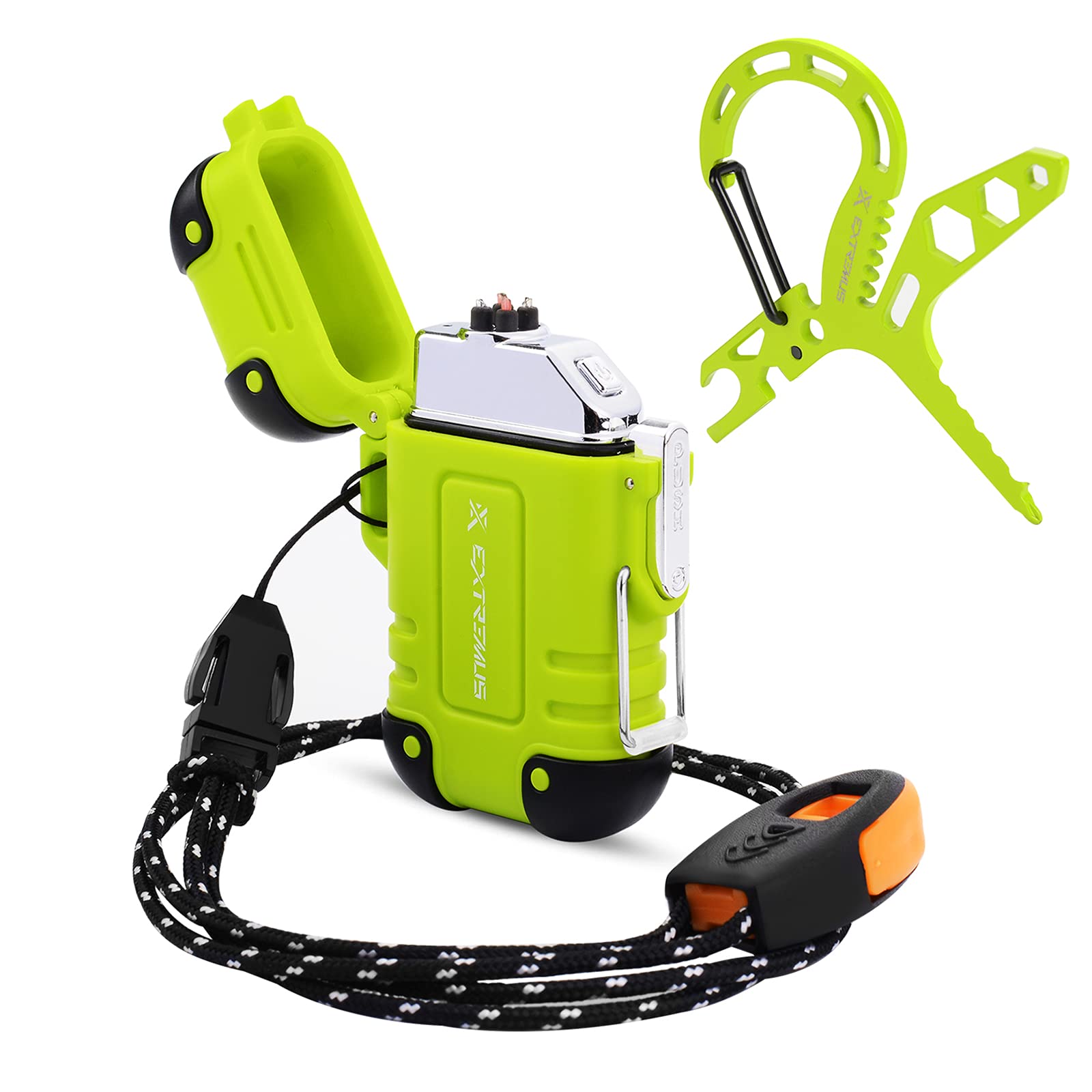 Extremus Blaze 360 Lighters, Rechargeable Electric Lighters, Dual Arc Lighter, Plasma Lighters, Waterproof & Windproof Lighter, USB Flameless Lighter for Camping, Hiking, Outdoor Adventures