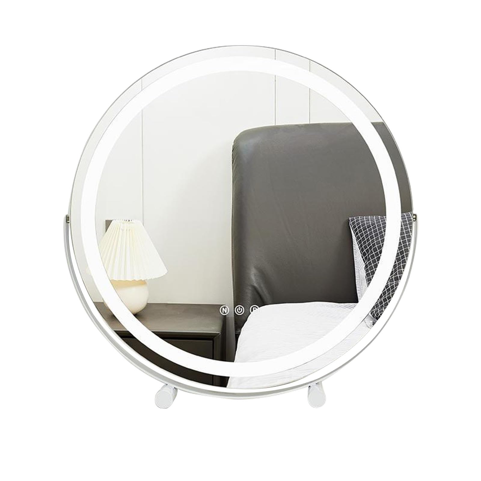 Kosmetikspiegel mit 3 Farbmodi - Großer beleuchteter Schminkspiegel mit LED-Streifen, Hollywood Dimmbarer Touchscreen Kosmetikspiegel für Schminktisch, Muttertag,14.9incheswhite-Plugin