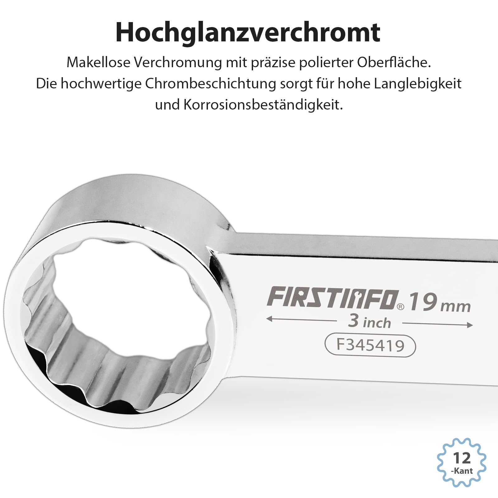 FIRSTINFO F3454 Drehmoment-Adapter-Set 1/2 Zoll Antrieb 12-Kant Stecknüsse 14–27 mm metrisch 10-teilig CR-V Stahl mit Aufbewahrungskoffer