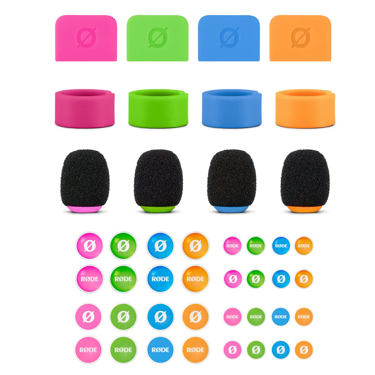 RØDE Colors 2 Kit d'identification pour microphone sans fil GO et Lavalier + chiffon microfibre Keepdrum