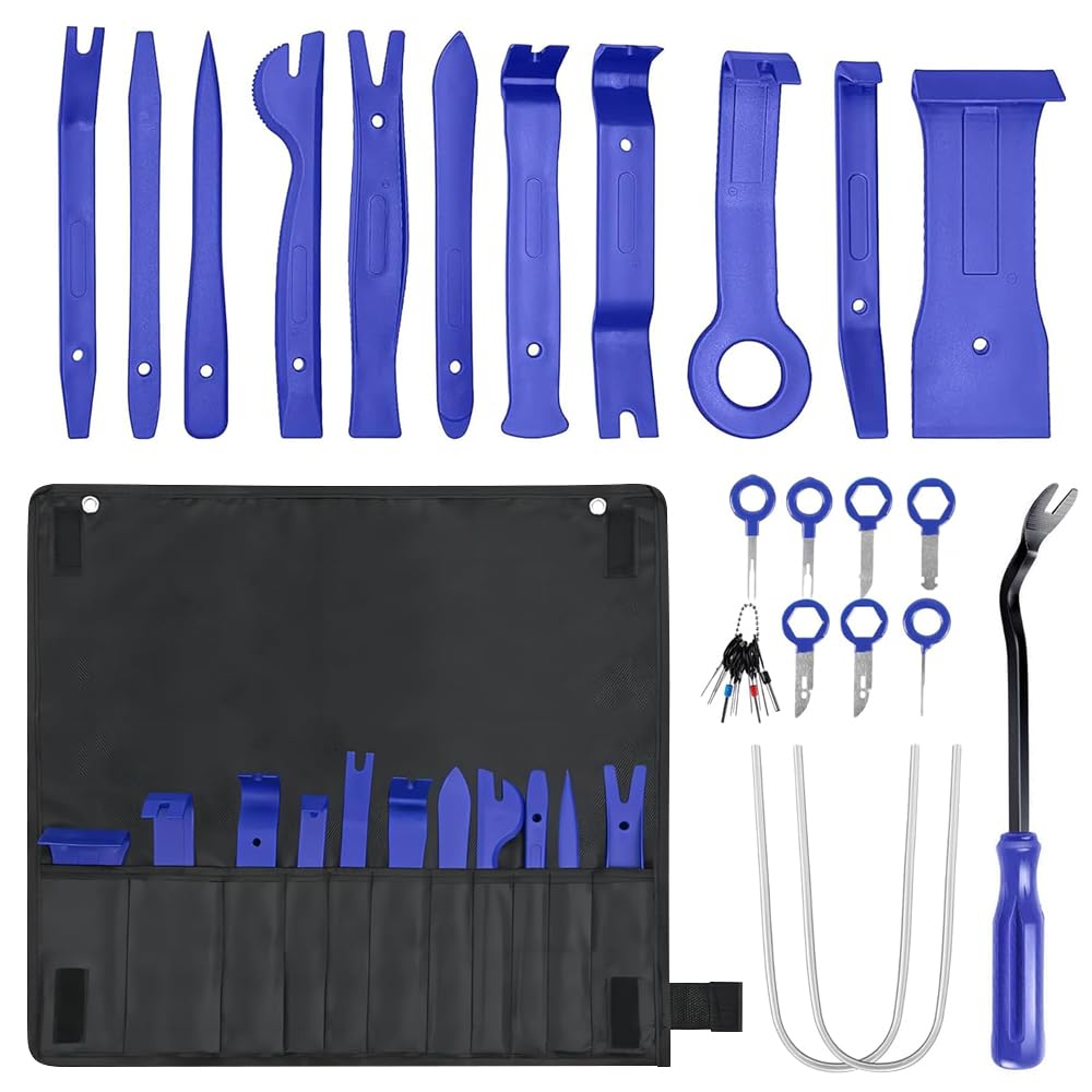 32 Piezas Herramientas Kit Desmontar Coche, Coche Herramientas de Desmontaje Kit, Desmontadores de Plastico del Panel Frontal del Coche para Desmontar el Audio Vehículo, Radio