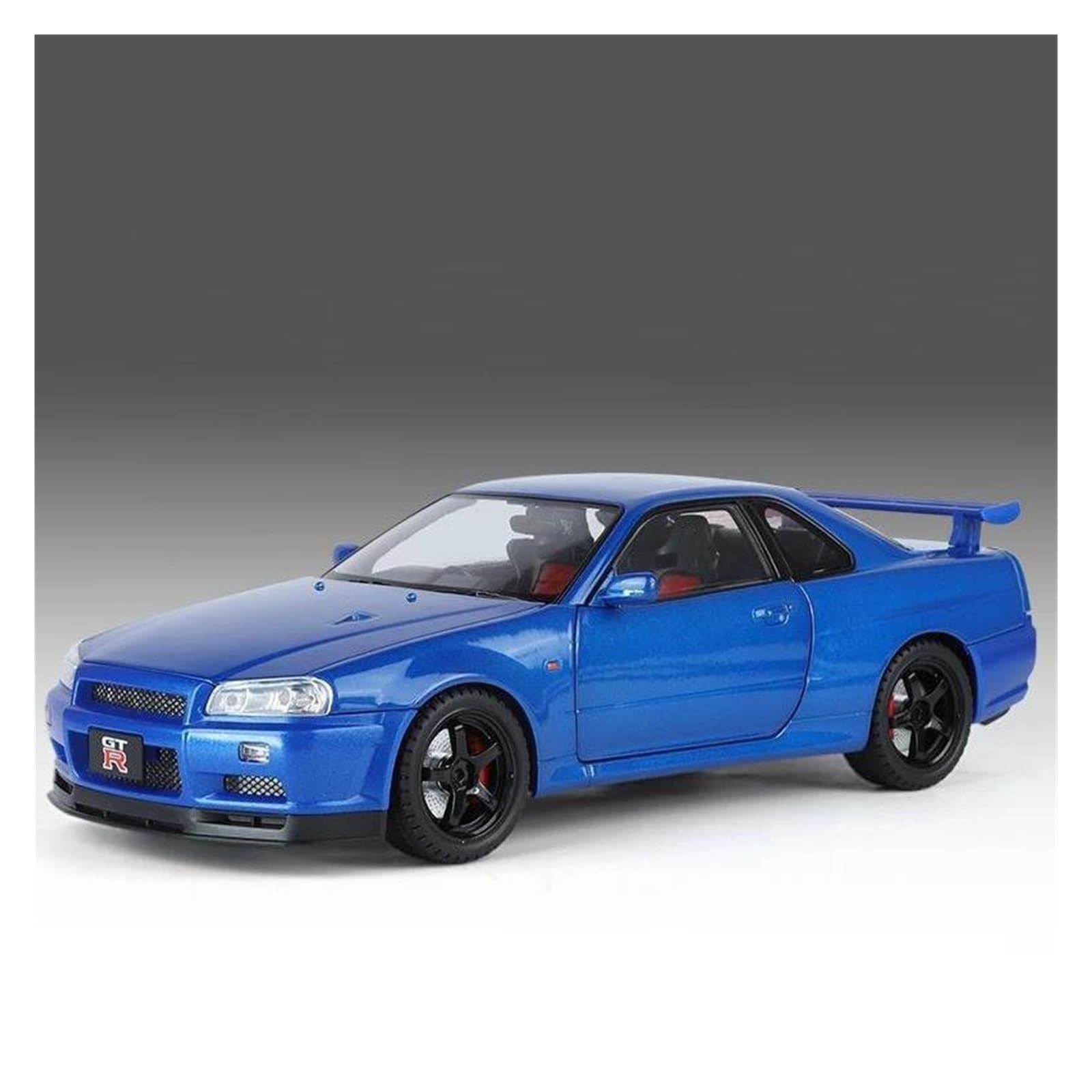 AUDSNI Die-Cast Diecast Car Model 1:18 For Skyline For GTR R34 Car Model Alloy Diecasts Vehicles(Blue)
