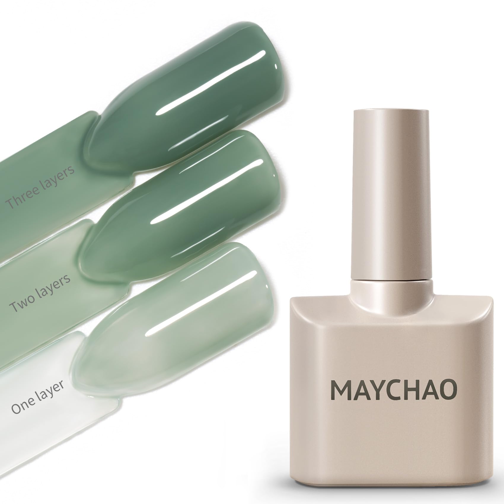 MAYCHAO 15ML Jelly Green Gel Nail Polish 1Pc Sheer Aqua Mint Gel Polish Transparent Soak Off UV LED Translucent Nail Polish Nail Art Starter Manicure
