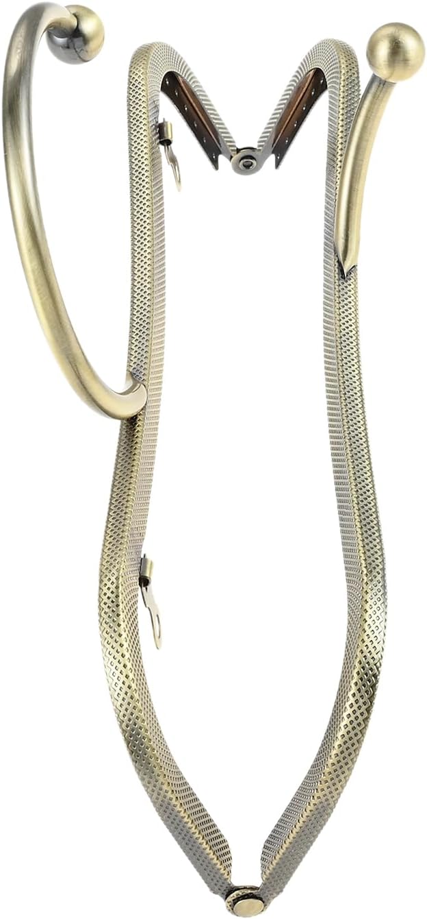 Mtsooning 5PCS Bronze Metal Purse Clasp Frame,8.7" x 5.9" Arch Kiss Lock Wallet Framework for DIY Sewing Craft, Handmade Coin Bag/Handbag/Shoulder Strap Bag, Smooth Surface Hardware