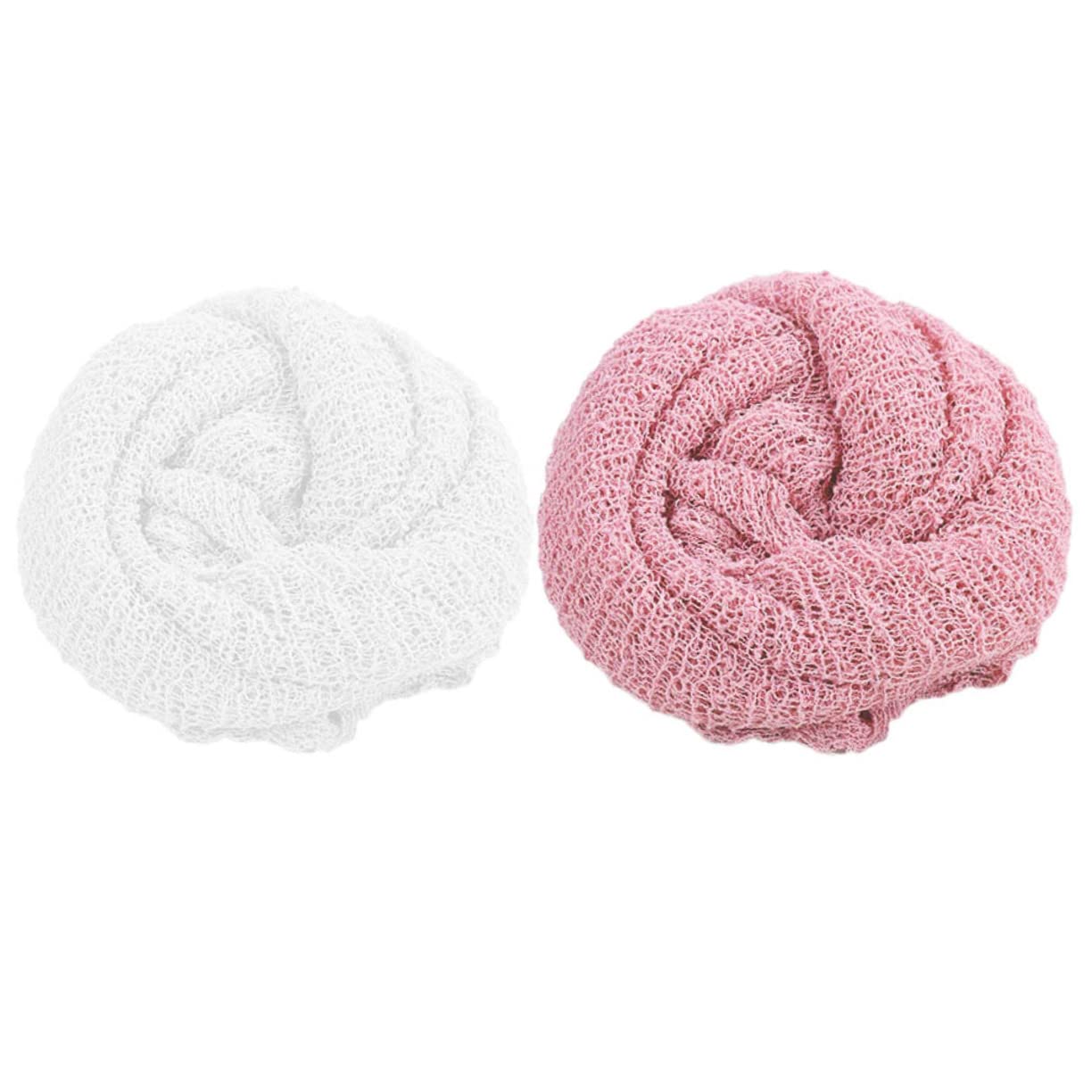 Abaodam 3 Set Di Coperte Per Neonati Morbide in Cotone Per Il Bagno Elastiche Per Neonati Per La Fotografia Bianche 2 Pezzi*3