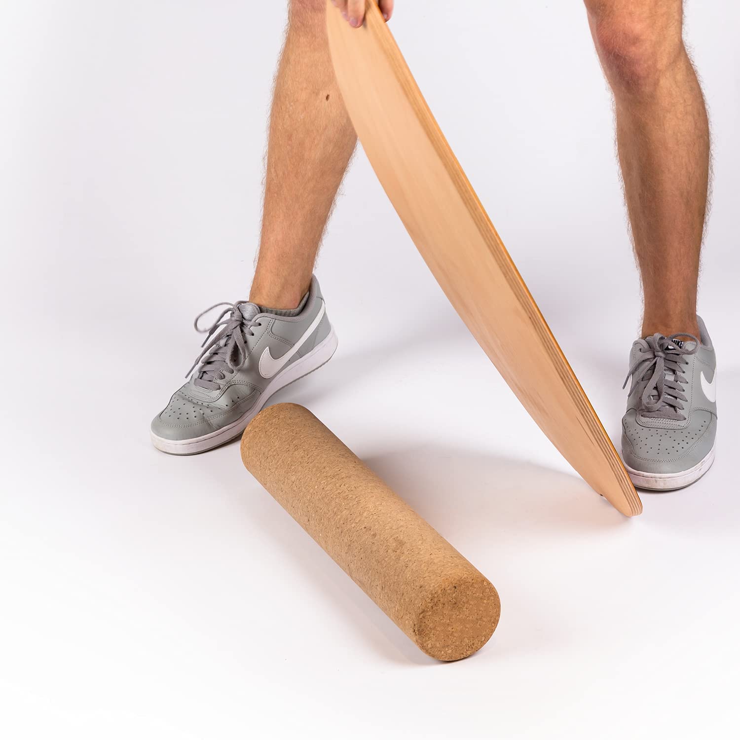 WAHU Board - Balance Board mit einzigartigem Rocker Shape - Surf (100% Holz) | Balance Board Holz | 100% Spaß garantiert (Zubehör, Rolle)