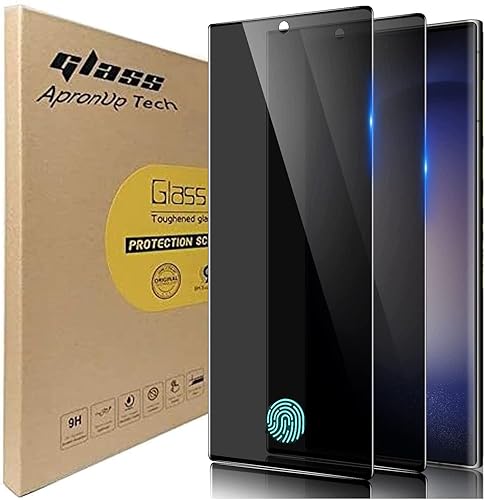 Protector de pantalla de privacidad para Samsung Galaxy S23 Ultra de vidrio templado de 6.8 pulgadas, compatible con huellas dactilares, resistente