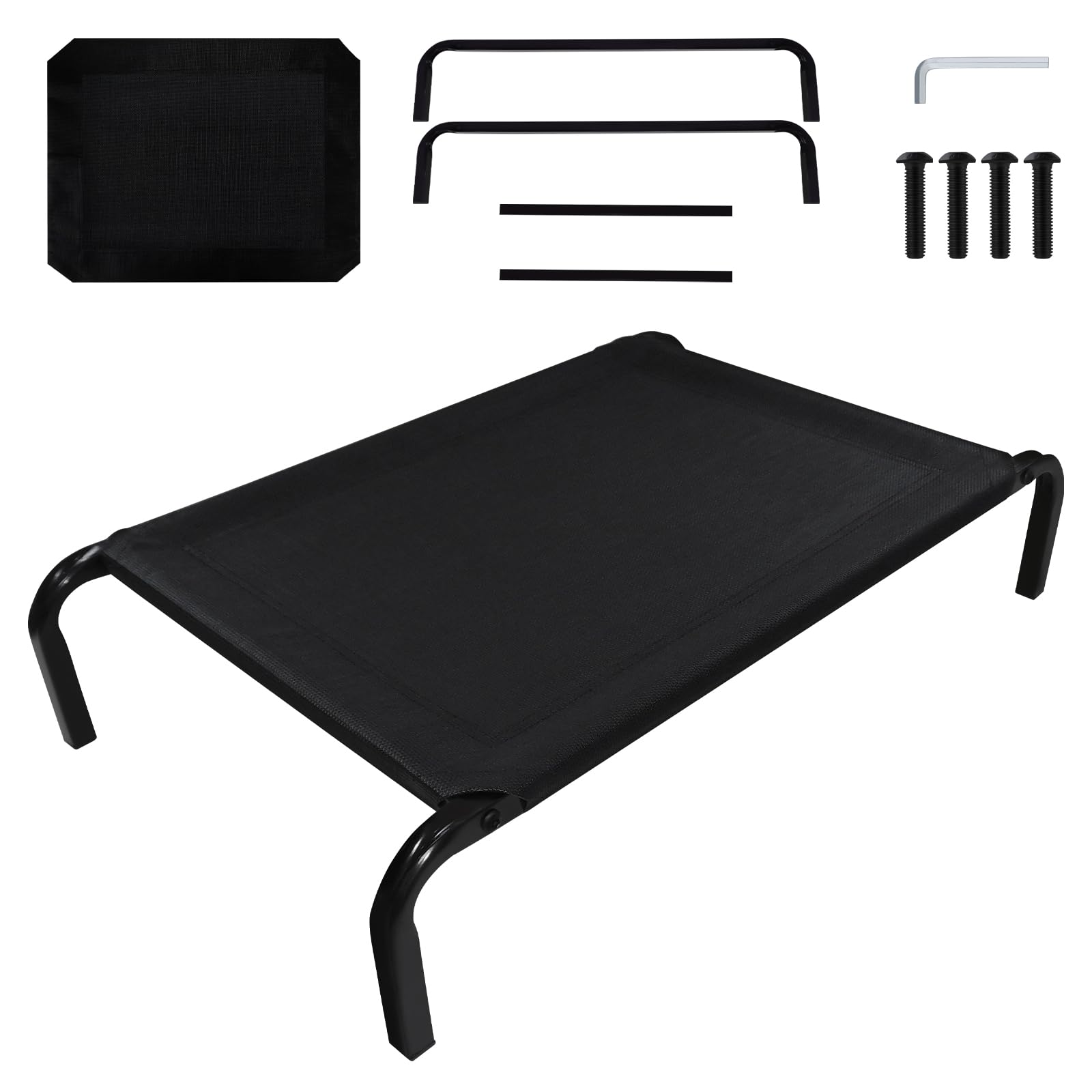 Raised Dog Beds for Small Dogs with No-Slip Rubber Feet, Elevated Waterproof Dog Bed Easy to Clean & Breathable Mesh, Portable Raised Pet Cot for Indoor & Outdoor, Garden, Travel, Camping, Picnic