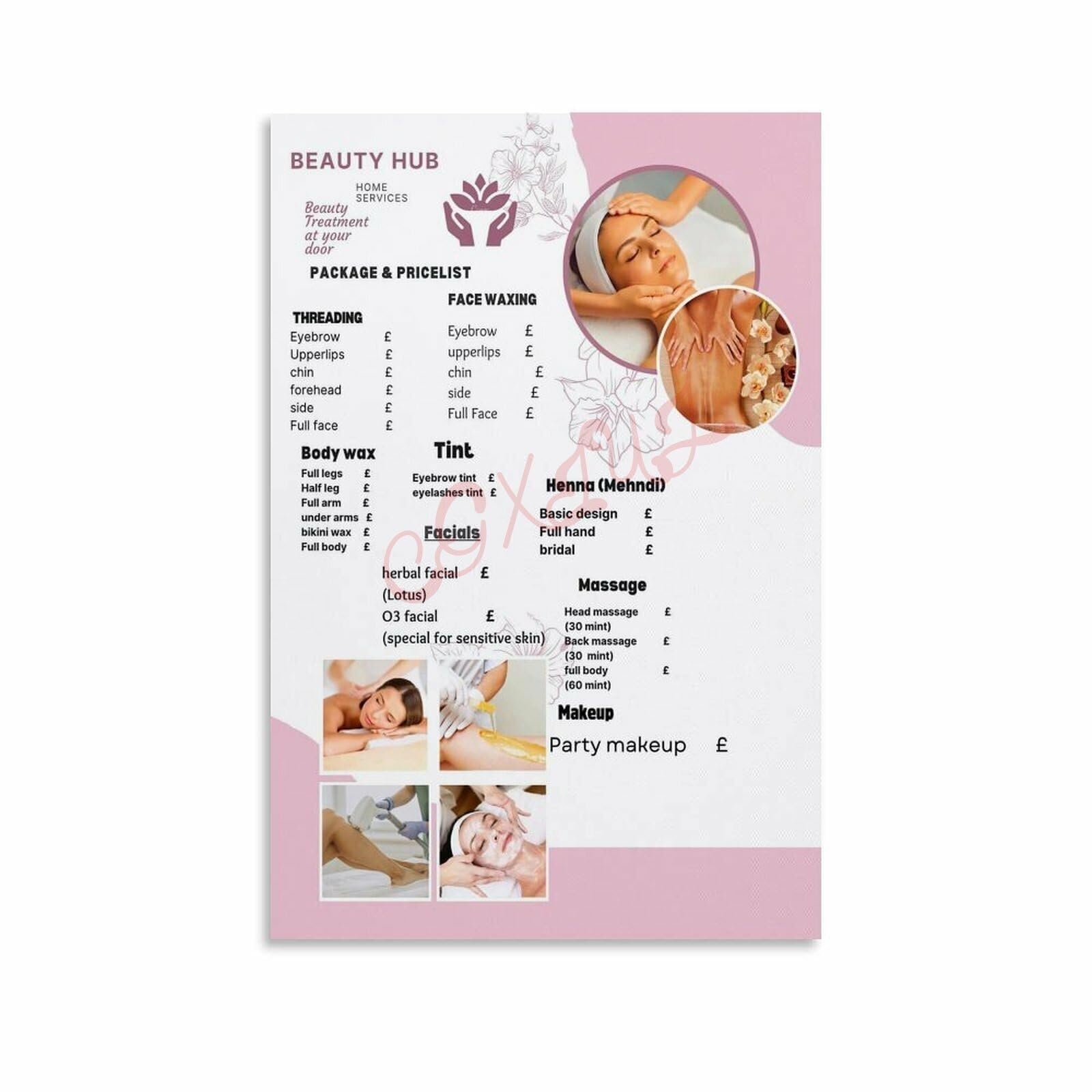 PKNVKZIDK Salon Spa Pedicure Manicure Poster Canvas Wall Hanging Beauty Service Menu for Esthetician Room Entryway