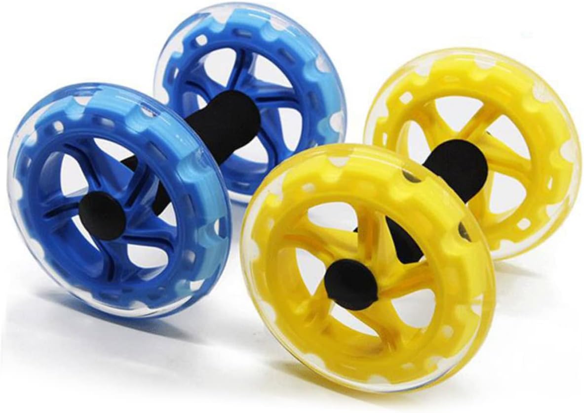 HEMOTON Fitness Tummy Shaping Roller for Men and Women Durable Equipment with Dual Wheels for Stability Lightweight Abdominal Muscle Trainer Yellow