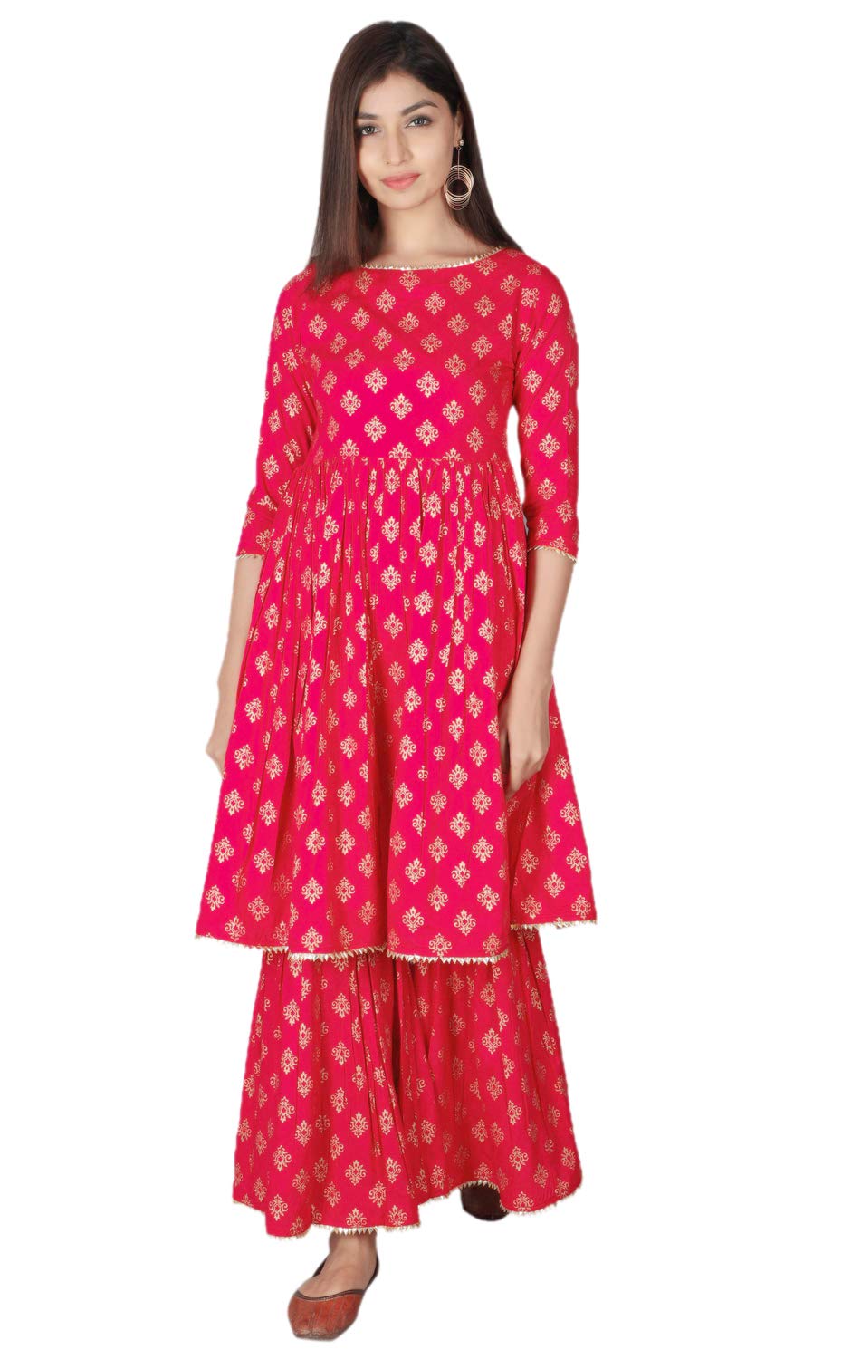 JAIPUR VASTRAWomens Rayon Kurta Sarara Set