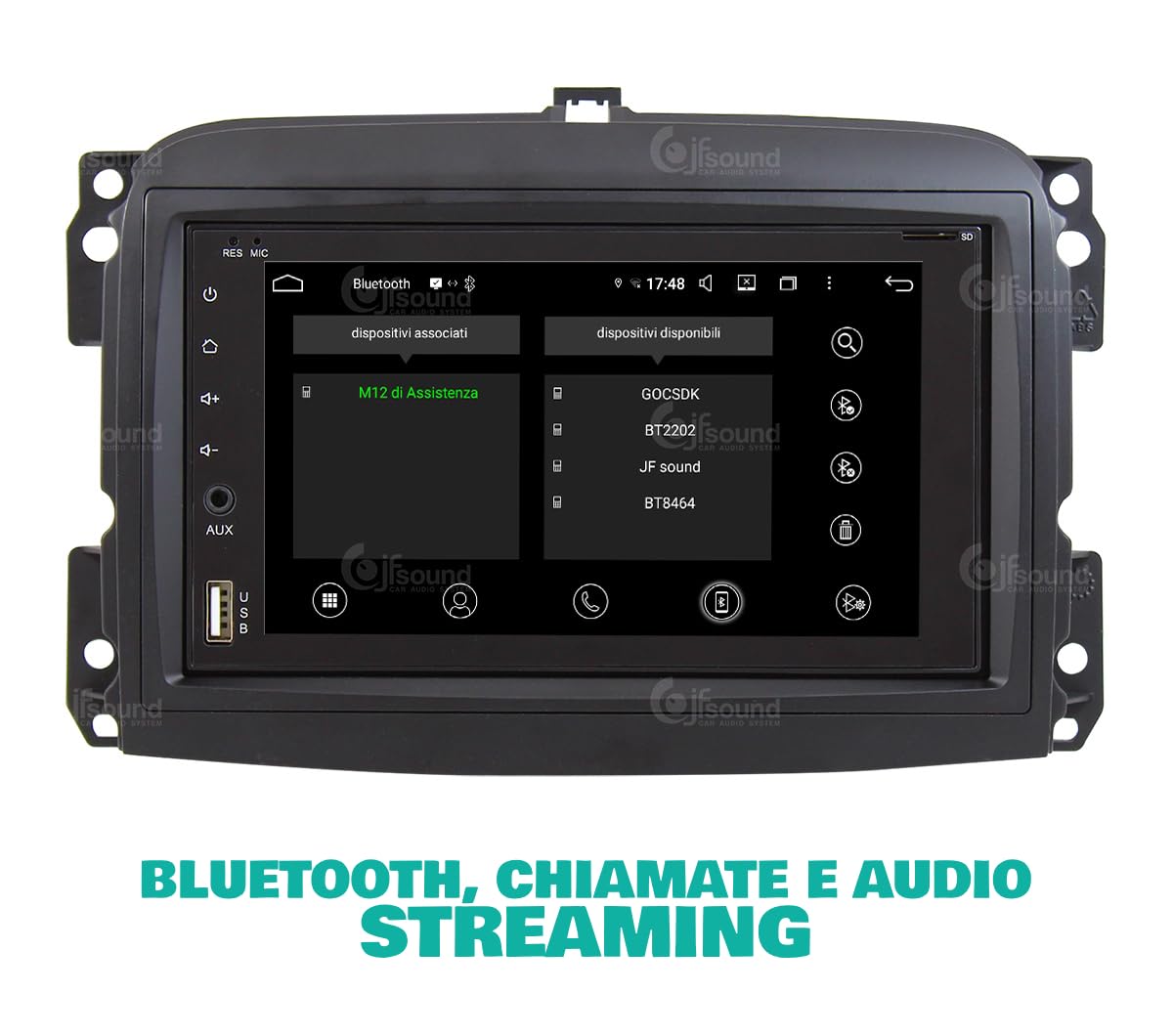 JF Sound - Autoradio Custom Fit UP JF-227-UP-FLO compatibile con Fiat 500L Pre-Restyling (2012-2017) - CarPlay e Android Auto 2GB RAM - 16GB ROM - DAB+ - 6.2" HD - Prodotto in Italia