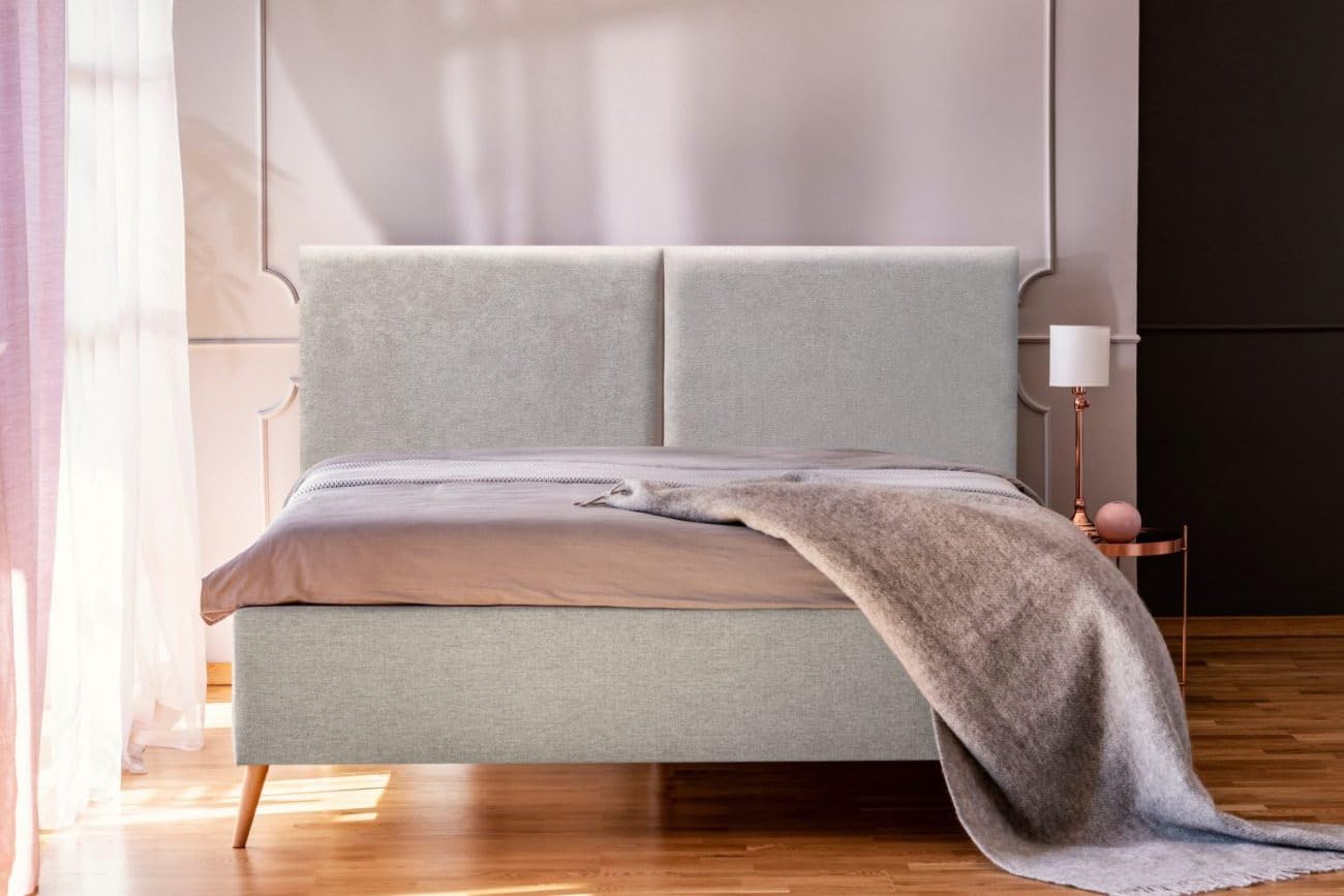 Cabecero de Cama Tela Antimanchas Toronto - Cabecero Tapizado y Acolchado Premium - Todas Las Medidas y Colores (150X70, Beige)