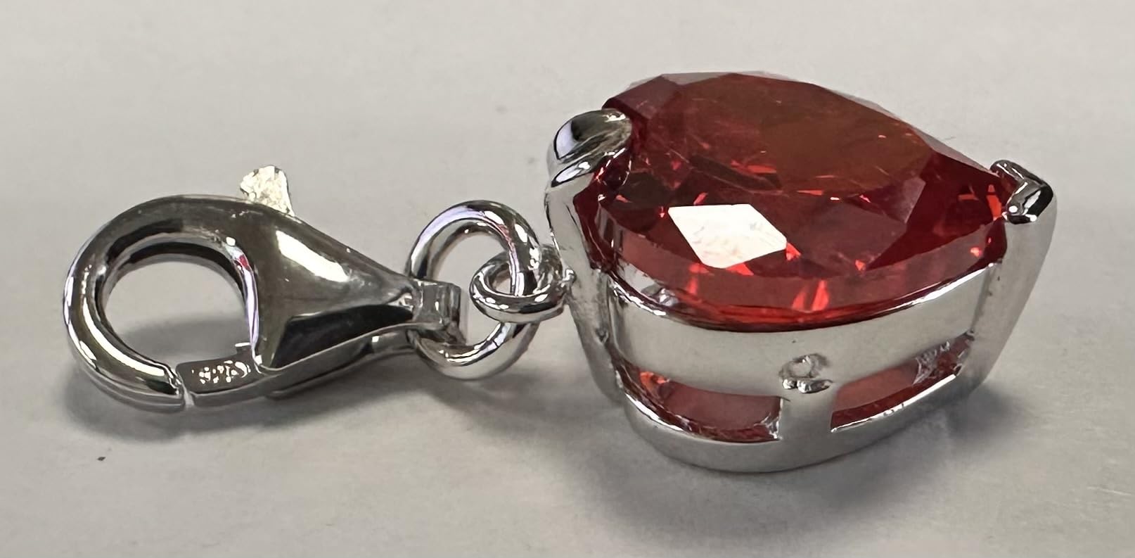 Quiges Charm Pendentif en Argent 925 Coeurs de Cristal avec Fermoir