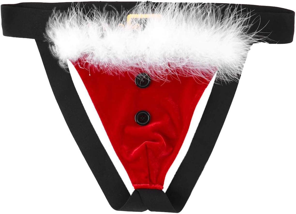 Men's Reindeer Velvet Briefs Christmas Holiday Shorts Santa Boxer Underwear