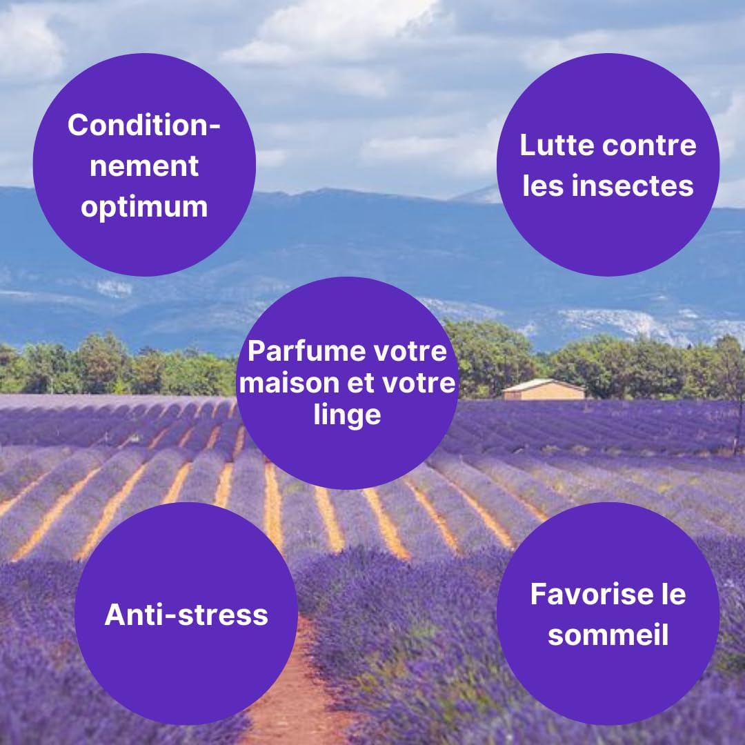 Huile Essentielle Lavandin Grosso BIO 1 liter – 100% pure & naturelle – Direct Producteur Drôme Provençale - Diffuseur, Aromathérapie, Relaxation, Sommeil, Bien-être –