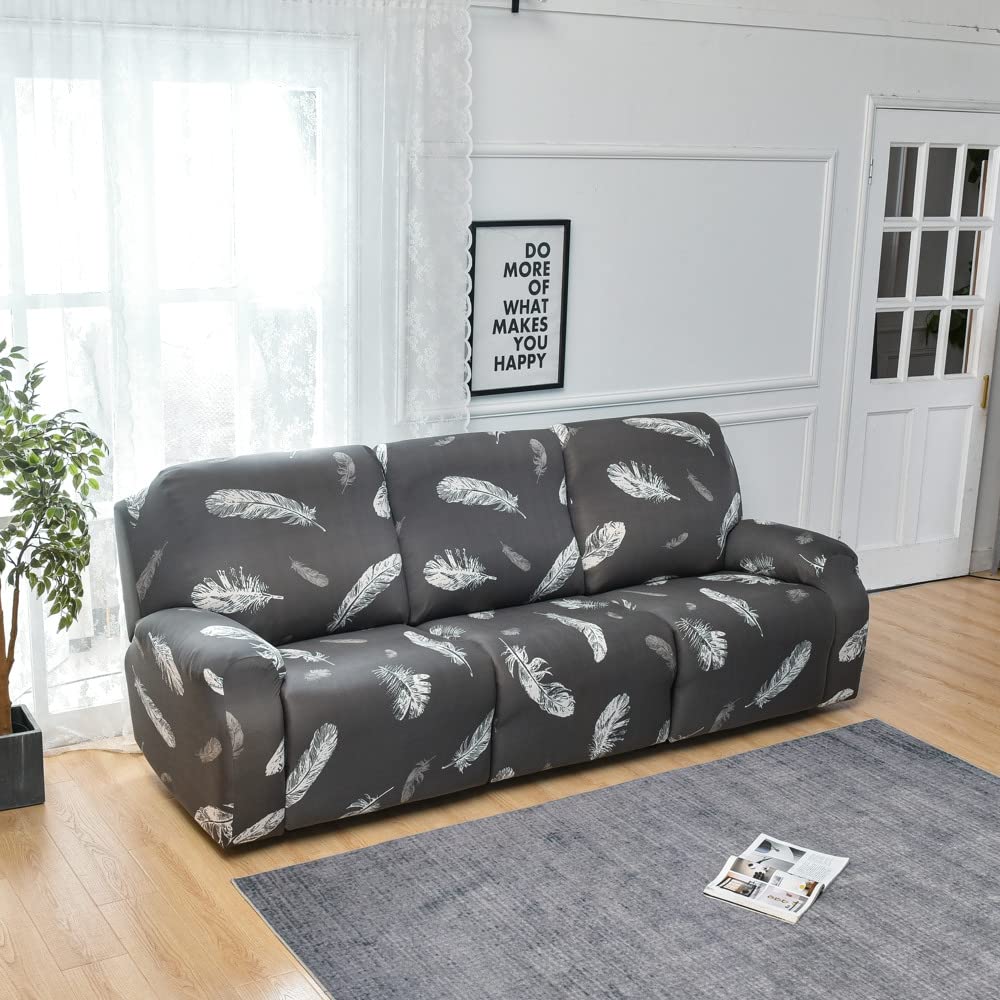Pokrowiec na fotel elektryczny 2-osobowy z kieszeniami, elastyczny pokrowiec na fotel, pokrowiec na fotel, pokrowiec na fotel do salonu (3-osobowy ciemnoszary piórkowy)