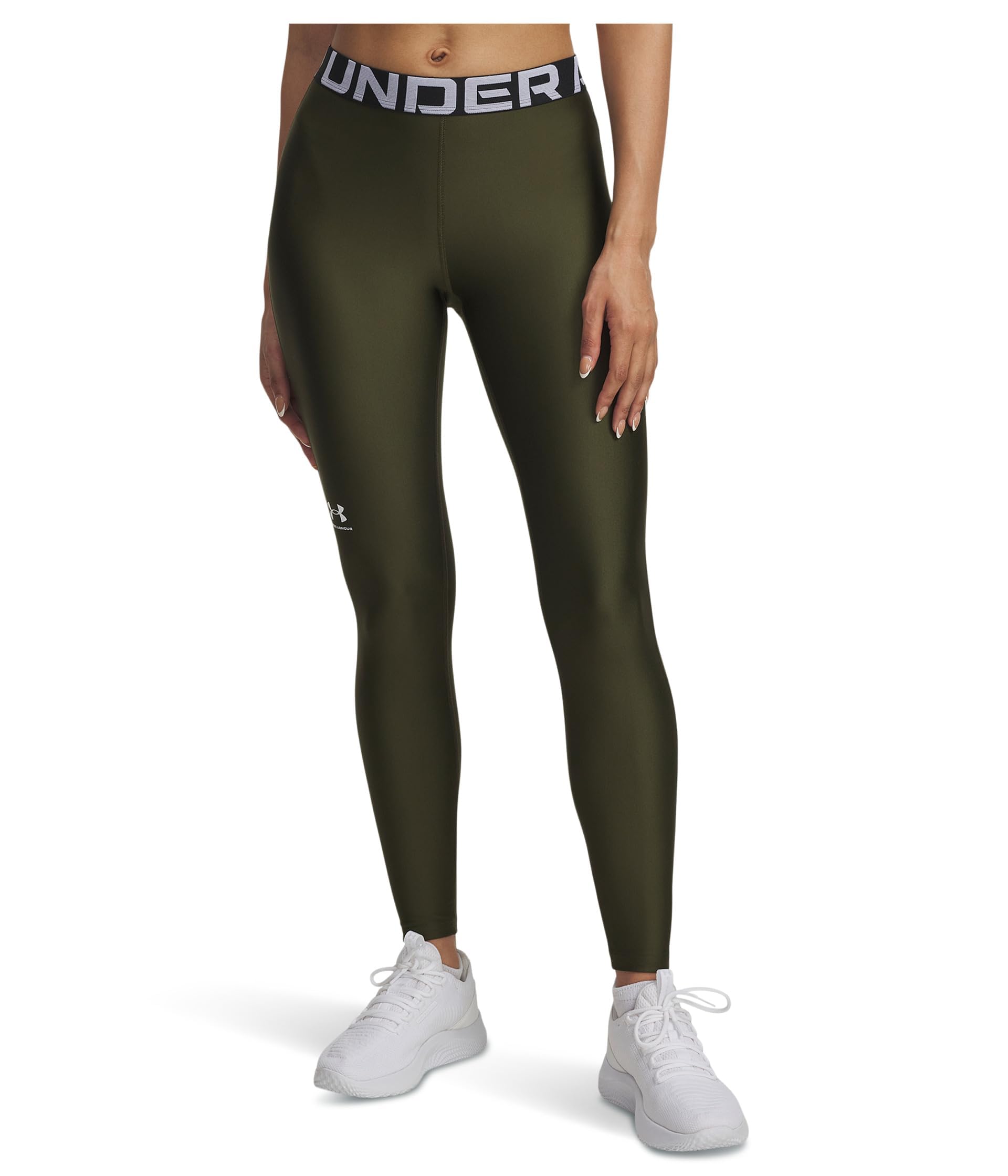Under Armour Legging HeatGear Authentics pour femme, Vert/blanc, Taille XL