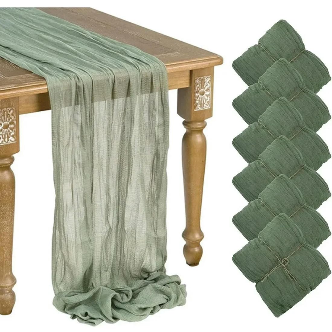 6 sztuk serowych gazowych bieżników na stół rustykalny dekoracja stołu weselnego 90 * 300 cm boho bieżnik na stół weselny (pomarańczowy_a 90X300CM)