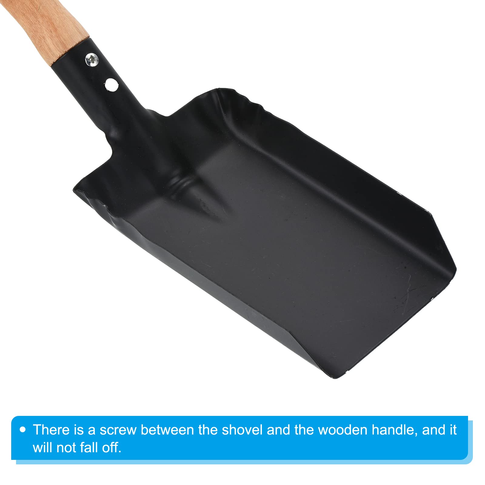 PATIKIL 14" Quadrato Punta Pala, Quadrato Scava Pala Carbonio Acciaio Piatto Testa Giardino Pala con Corto Legno Duro Manico, Nero Giallo