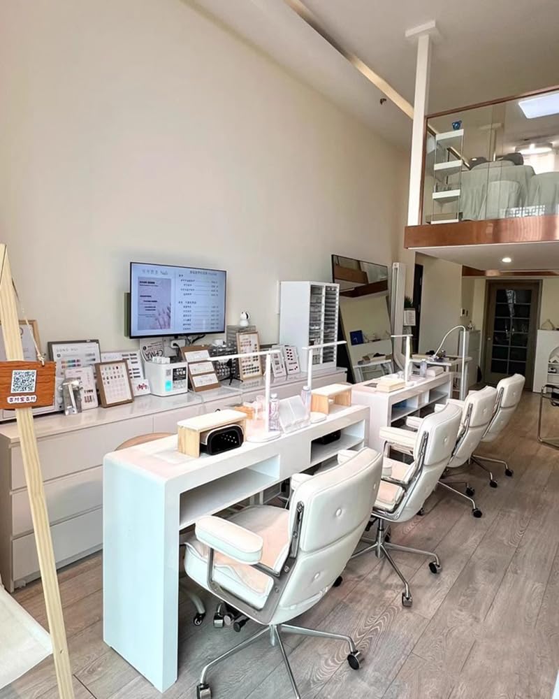 Stół do manicure do salonu paznokci, białe biurko do przechowywania paznokci z szufladami, profesjonalne meble i wyposażenie stacji kosmetycznej, biurko do makijażu, 120 cm