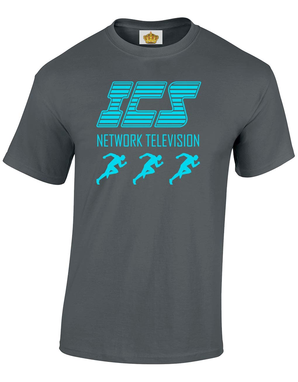 Crown Designs ICS Network Classic Movie Film Inspired Gift for Men & Teenagers T-Shirts Tops (Charcoal/Small)