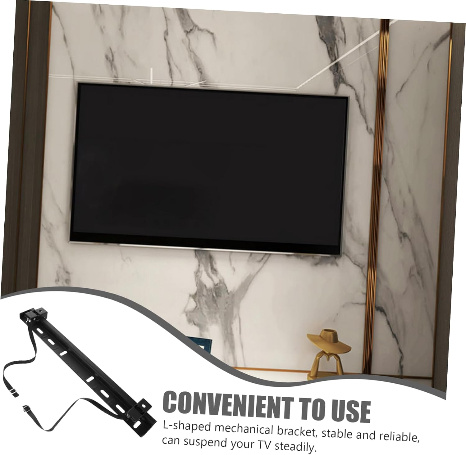 Vaguelly Punch Tv Mount for Tvs No Drill Wall Bracket with Shaped Mechanical Design Stable Heavy Duty Stand for LCD Screens Easy Installation and Space Saving Wall Hanger