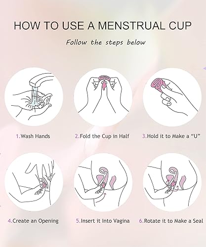 Miniatura 6 de Vasos menstruales con vaso de almacenamiento plegable, diseño a prueba de fugas con vasos de silicona de grado médico reutilizables, alternativa a