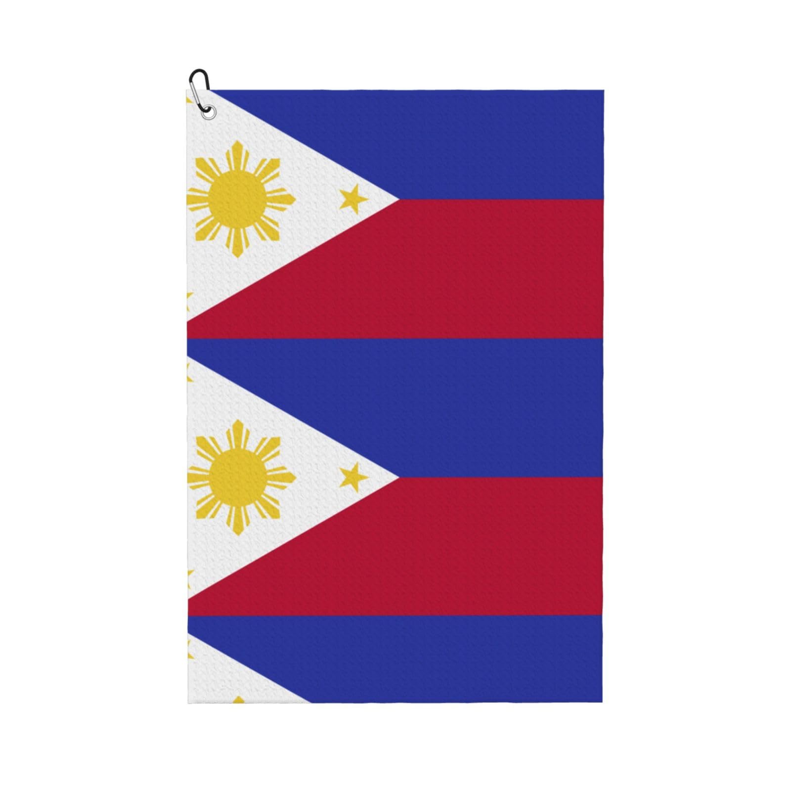 peiyeety Philippines Flag Microfiber Golf Towel with Carabiner Clip, 16x24 Inch Absorbent Waffle Weave Towel for Golf Bags