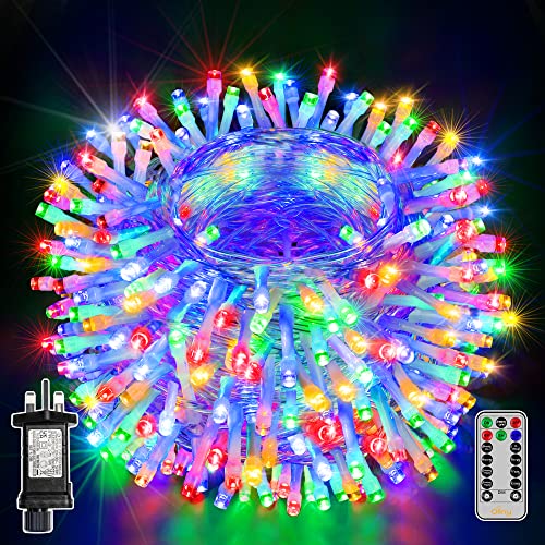 Ollny Fairy Lights Plug in - 50m 500 LED Fairy Lights Outdoor Waterproof, Remote/8 Modes/Timer/Dimmable Colour String Lights Mains Powered for Outside Indoor Garden Tree Christmas Decorations