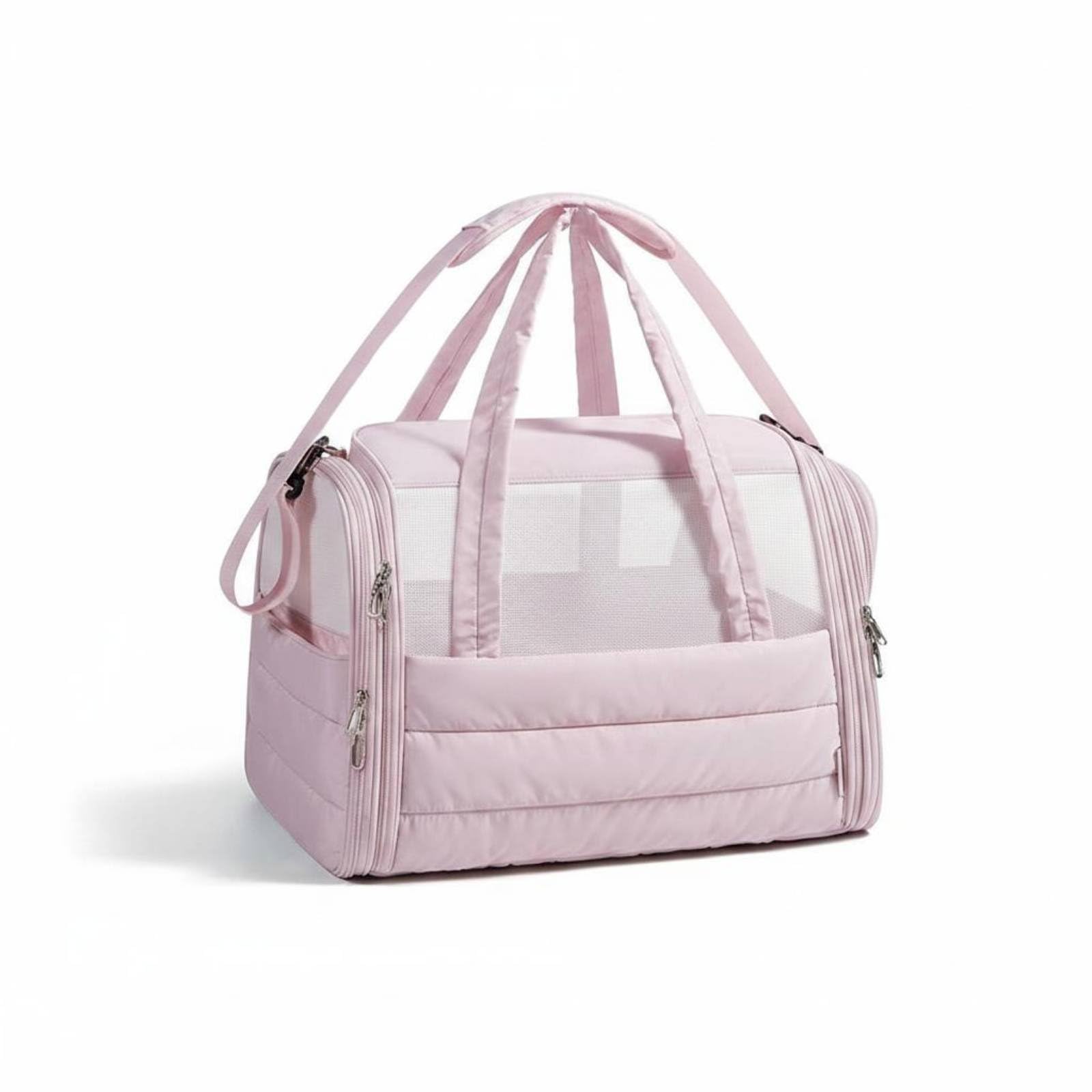 Sac de transport pliable rose respirante pour sorties citadines