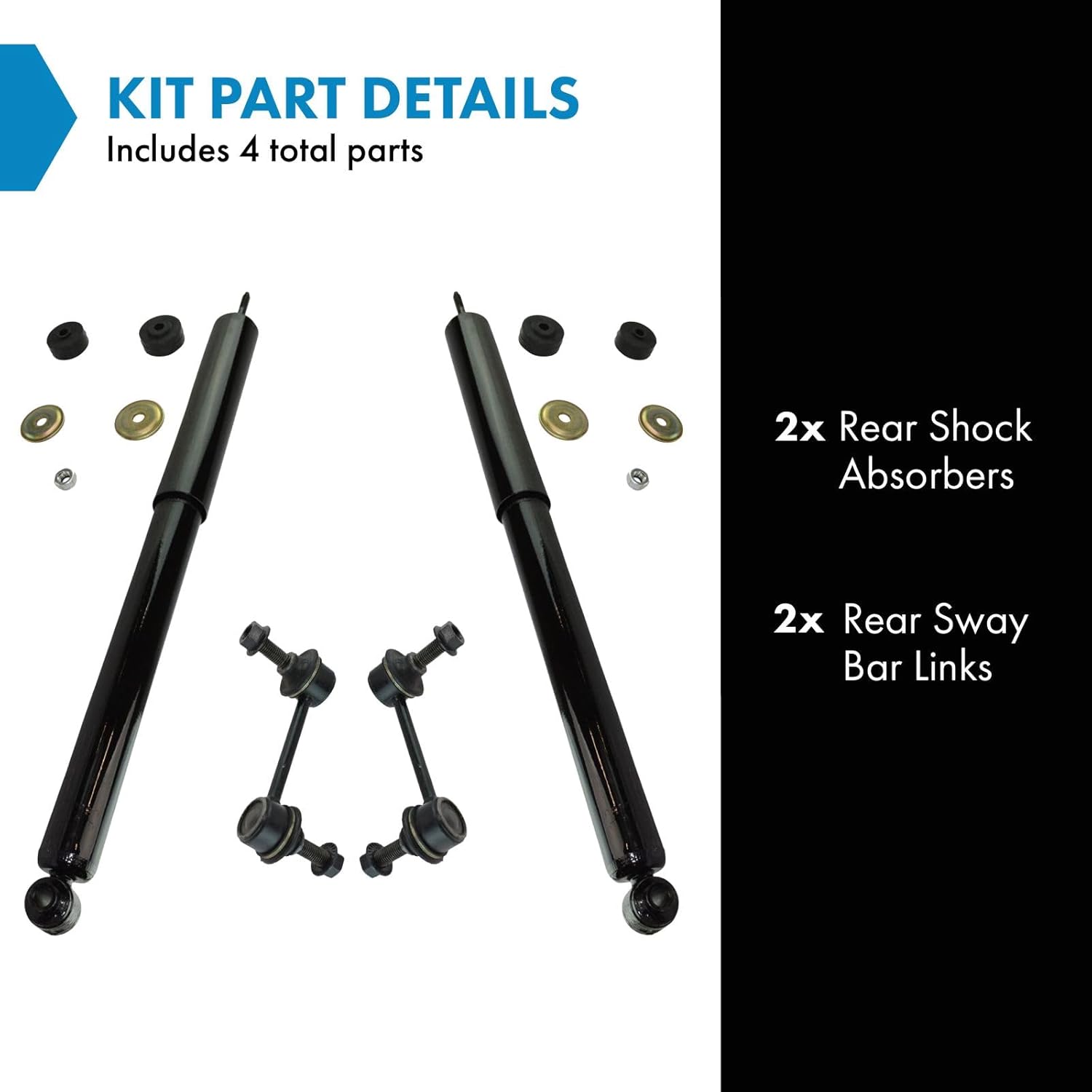 TRQ Rear Suspension Kit Shock Absorber Sway Bar Stabilizer Link Compatible with 2007-2015 Mazda CX-9