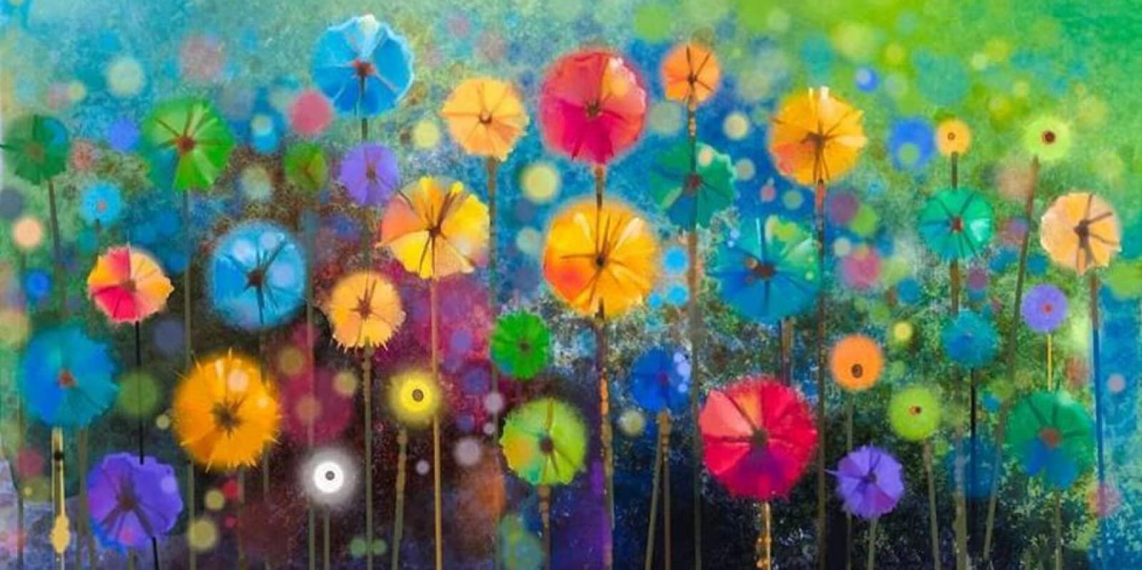 QENSPE Kit Diamond Painting 5D Fiore – 30x40 Cm, Rotondo, Con Penna Correttiva, Per Adulti, Decorazione Parete