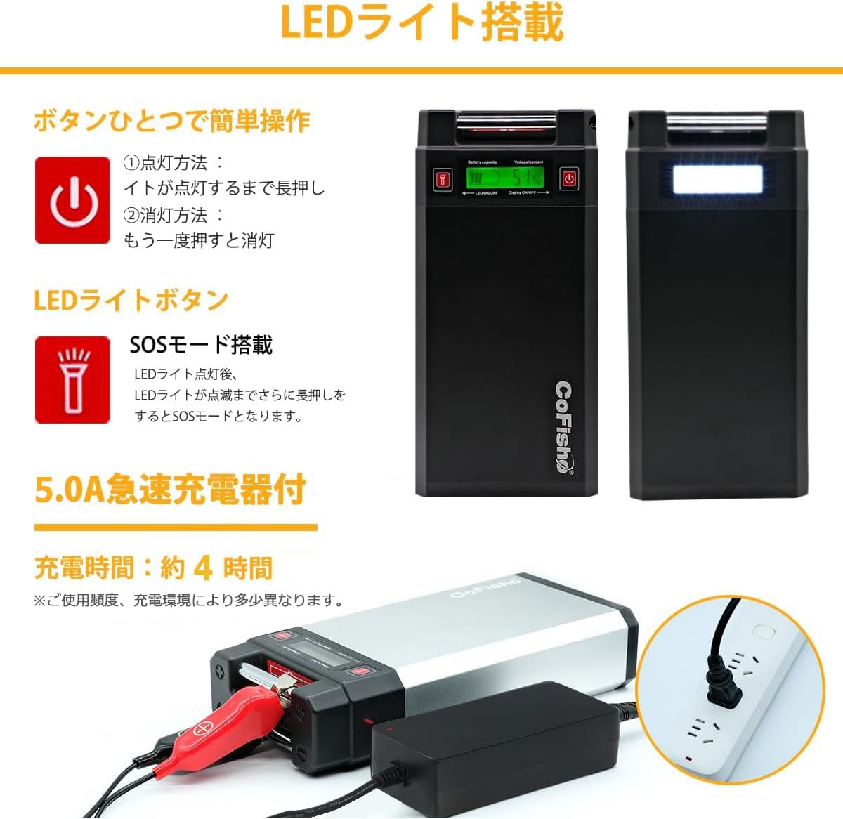 Amazon.co.jp: Cofisho 電動リール用 バッテリー 20000mAh GN-20F 14.8