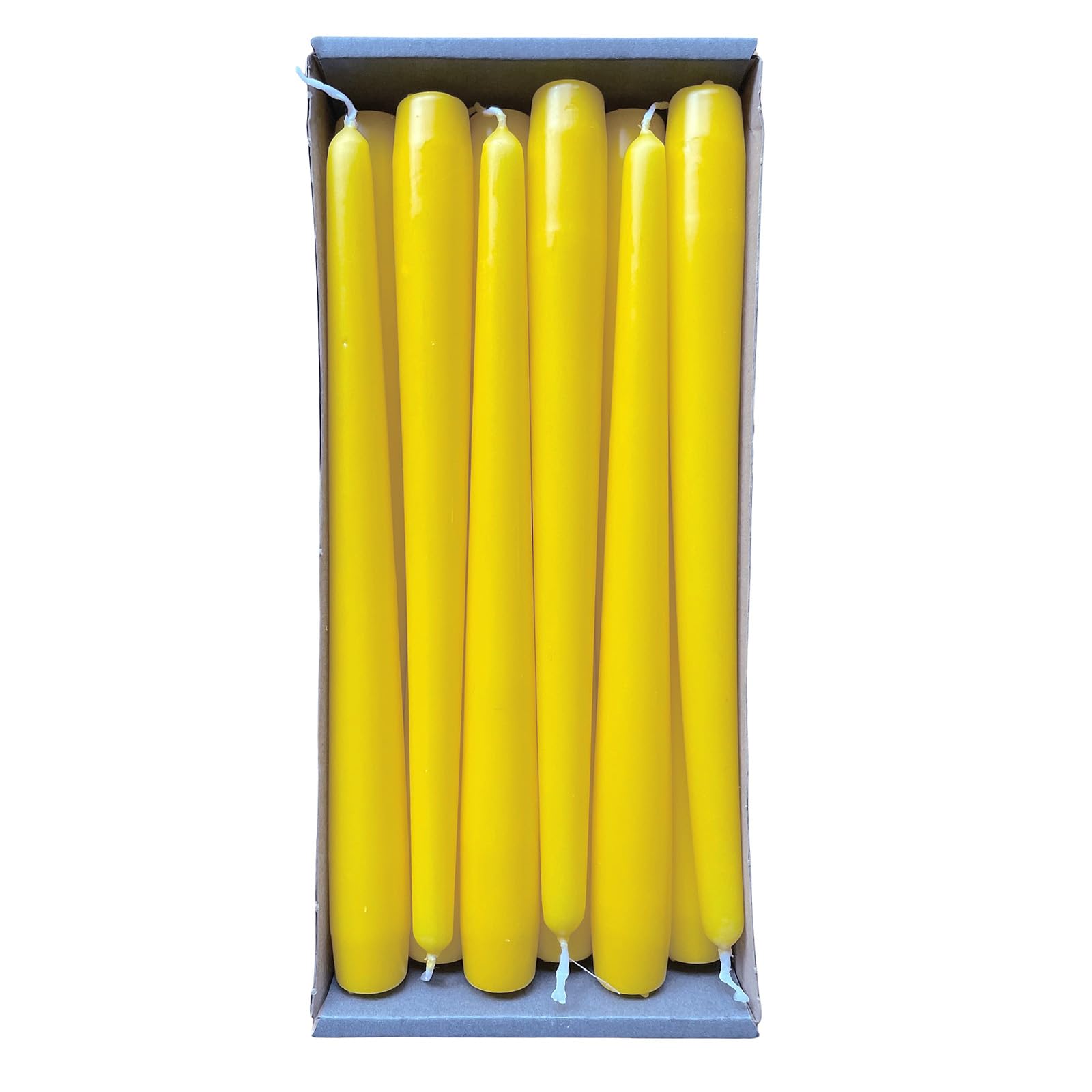 Nordring Velas cónicas de 2,3 x 25 cm, color amarillo, paquete de 12
