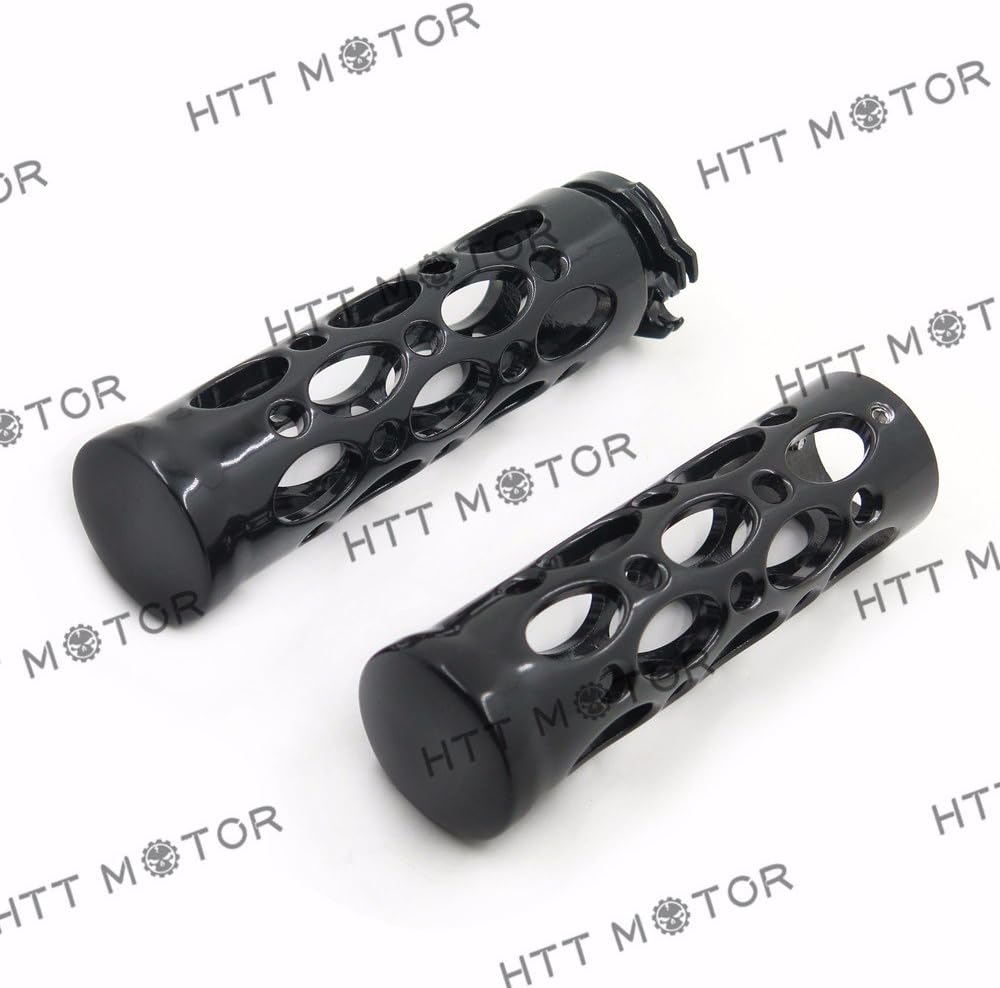 TRHB103-1''- Black Motorcycle Hole Hollow Shape 1" Hand Grips Compatible with Nomad Drifter Vulcan 1600 2000/ Kawasaki Vulcan 1500 Classic