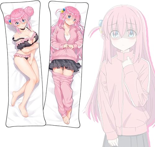 Miniatura 1 de Dakimakura Got HitoriBocchi The Rock!Anime Dakimakura Funda de almohada corporal de doble cara 15.7 in x 47.2 in-2-WT Got Hitori-B
