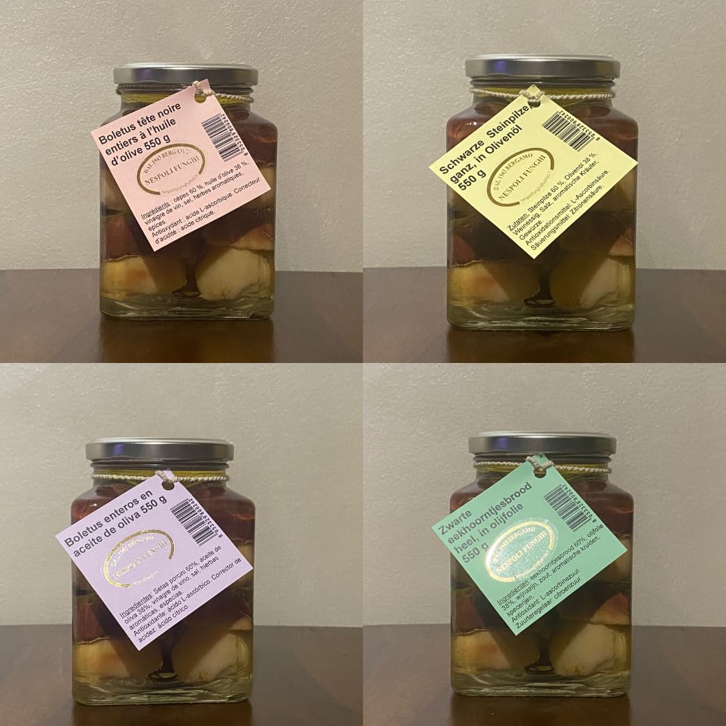 Funghi porcini testa nera sott'olio di oliva da gr 550 - Nespoli funghi