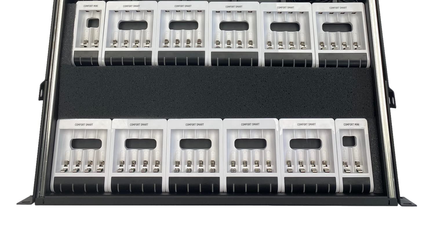 LMS Comfort Smart RACKMOUNT Charging Drawer for 44 AA/AAA Rechargeable Batteries