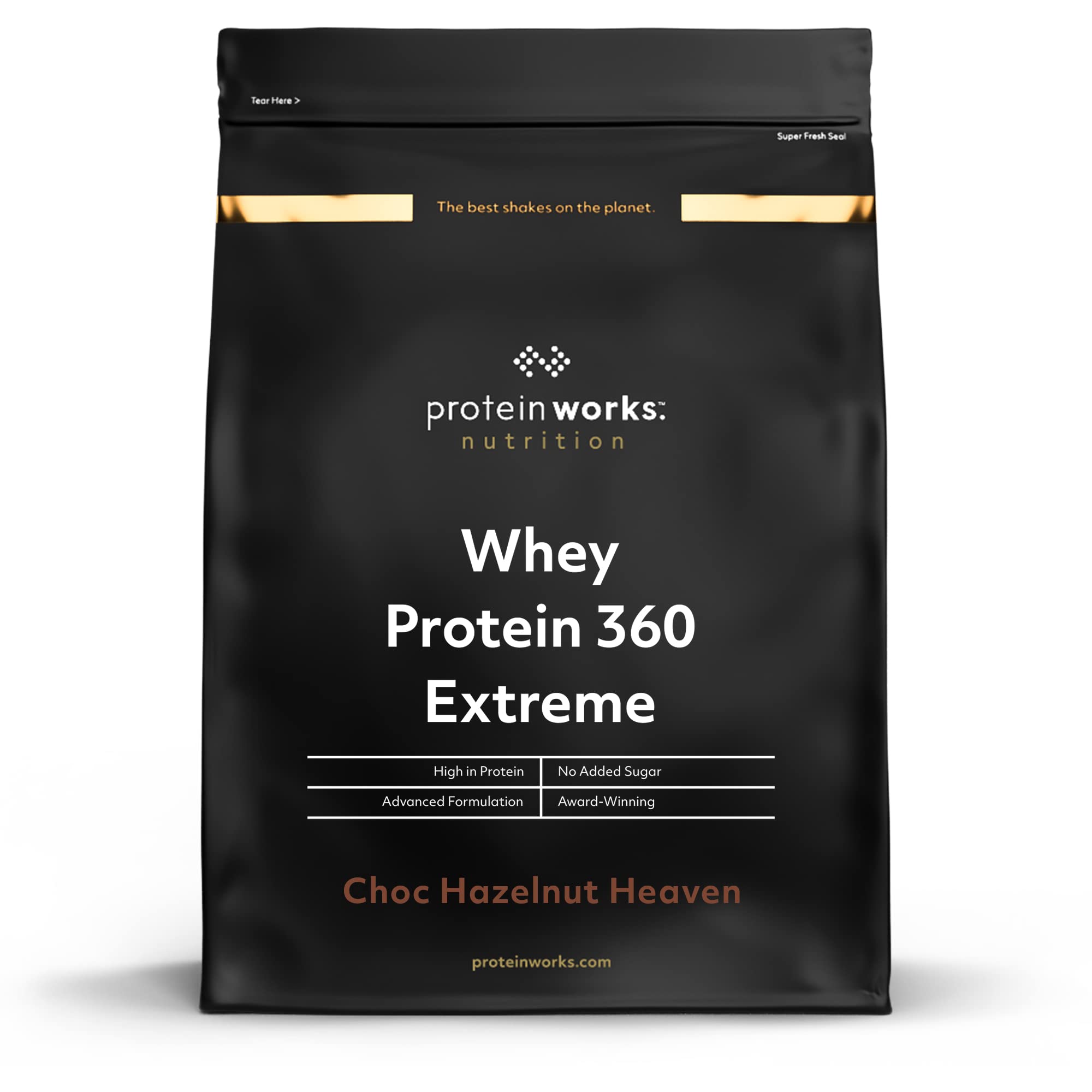 The Protein Works - Proteine Whey 360 Extreme in Polvere - Cioccolato Nocciola - Frullato Ad Alto Contenuto Proteico - Con Glutammina, Vitamine e Minerali - 600g