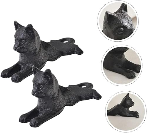 Miniatura 7 de Ciieeo Tope de puerta de gato de hierro fundido, tope de puerta de metal resistente, decoración de escritorio, tapón de puerta de hierro fundido,