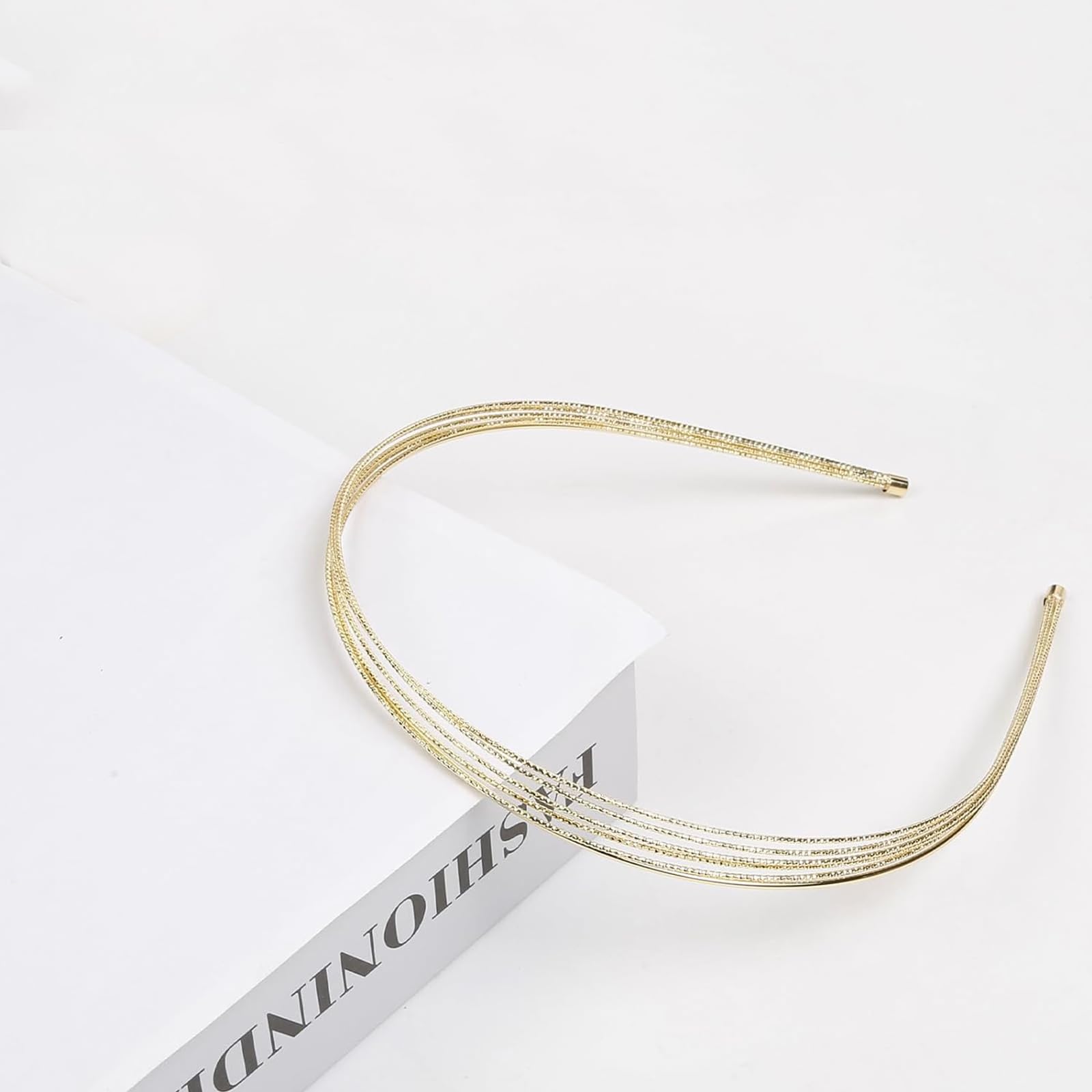 Paquete de 2 diademas de metal de varias capas para mujer, diademas doradas, elegantes accesorios para el cabello, accesorios para el cabello dorados, accesorios para el cabello para niñas