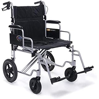 Everest & Jennings Bariatric Transport Wheelchair, 24" Wide Seat, Transfer Chair, Holds 400 lbs.,Black