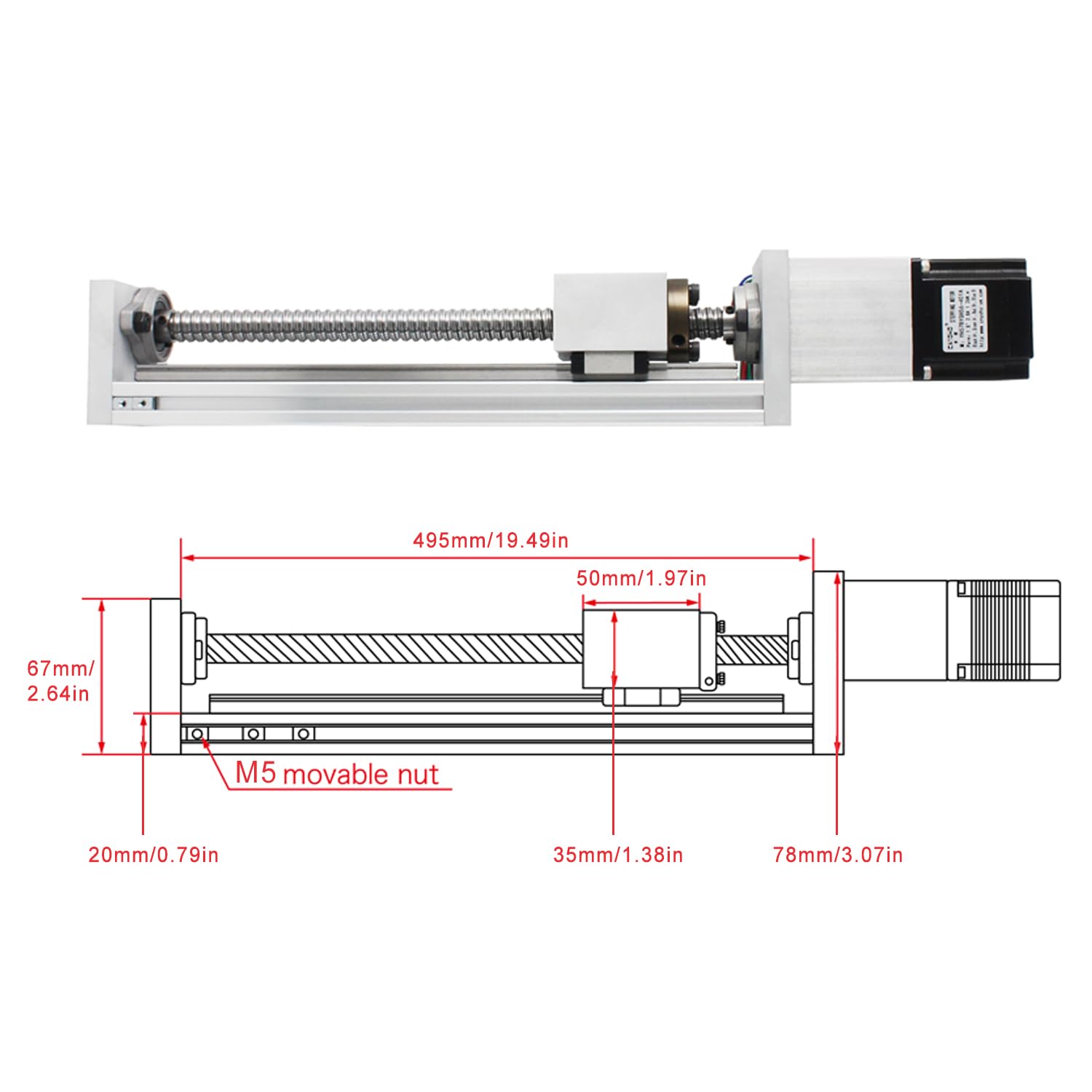 ZBX80 400 mm siłownik ruchu liniowego CNC o osi XYZ, szyna liniowa ze stopu aluminium, poprzeczny stół przesuwny, prowadnica liniowa, śruba kulowa SFU1605 + silnik krokowy Nema23 57 do CNC
