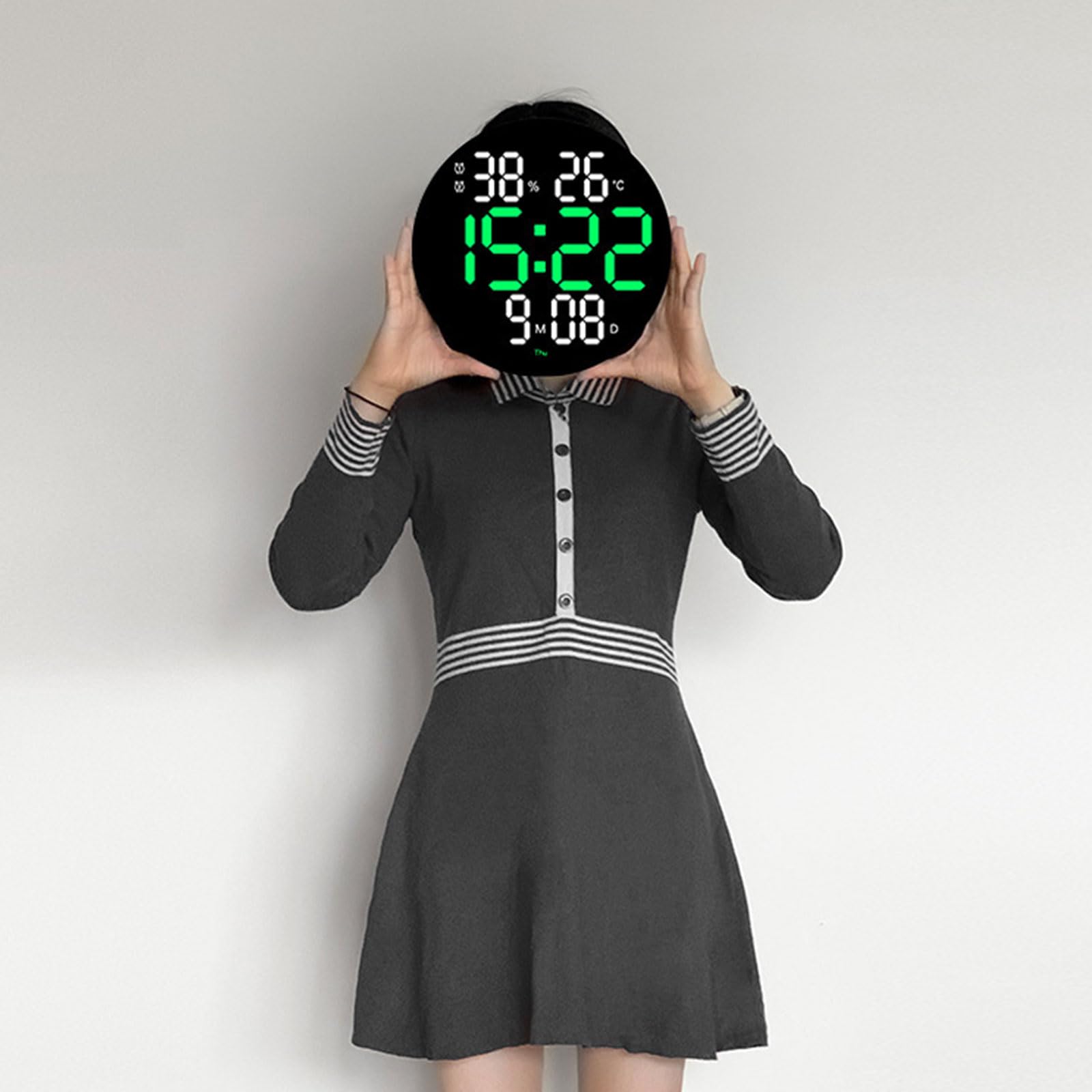 Reloj Despertador LED Moderno con Control Remoto, Pantalla de 10 Pulgadas, Reloj de Pared Digital de fácil Lectura, Pantalla Clara