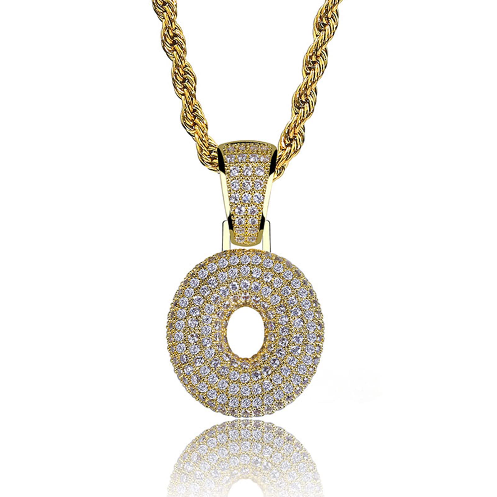 HECHUANGGold Letter Chain Necklace for Women Personalized Initial Name Necklace Men Stainless Steel Rope Chain…