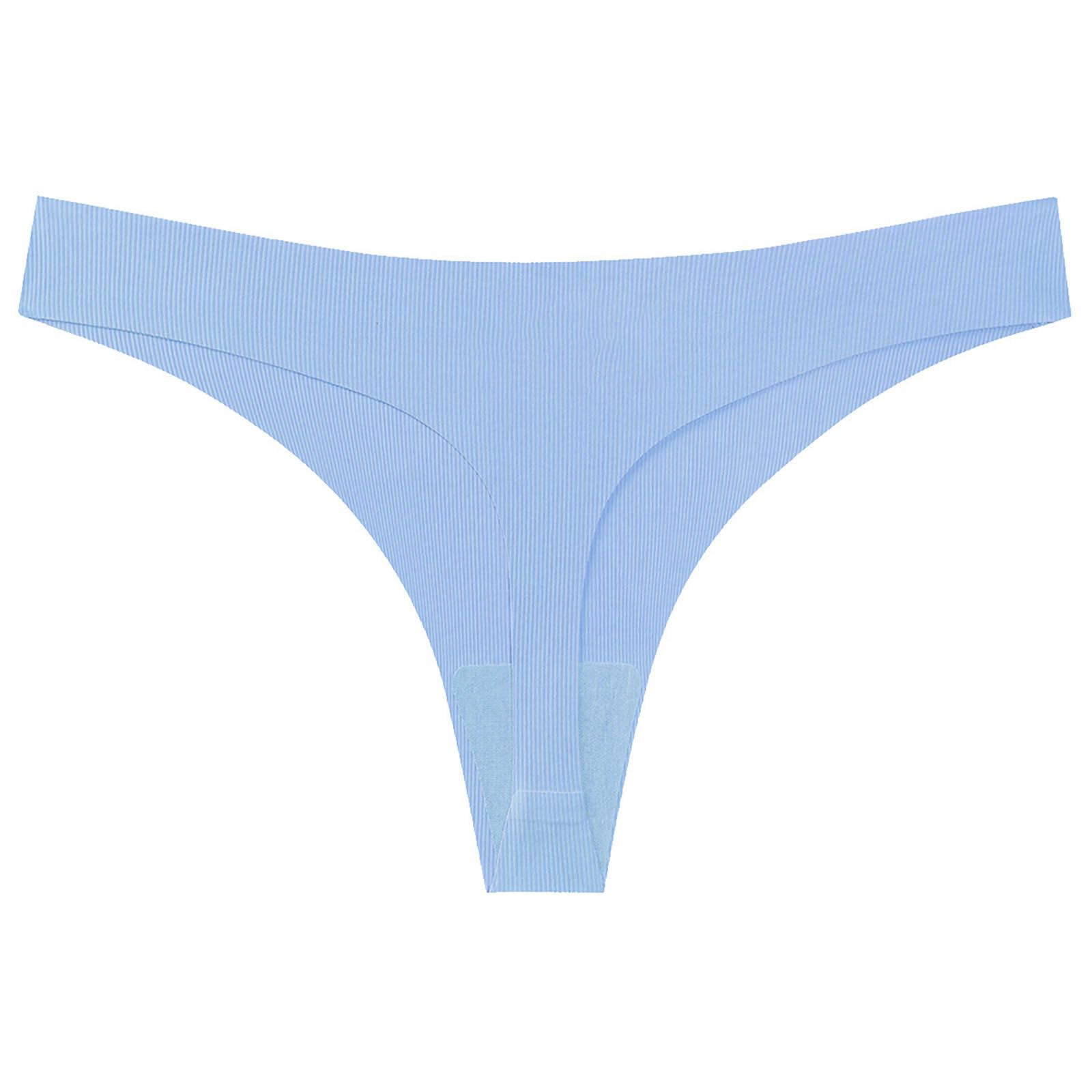 Women's Seamless Thongs Briefs No Show Low Waist Comfy Bikini Underwear Breathable Panties Underpant for Women